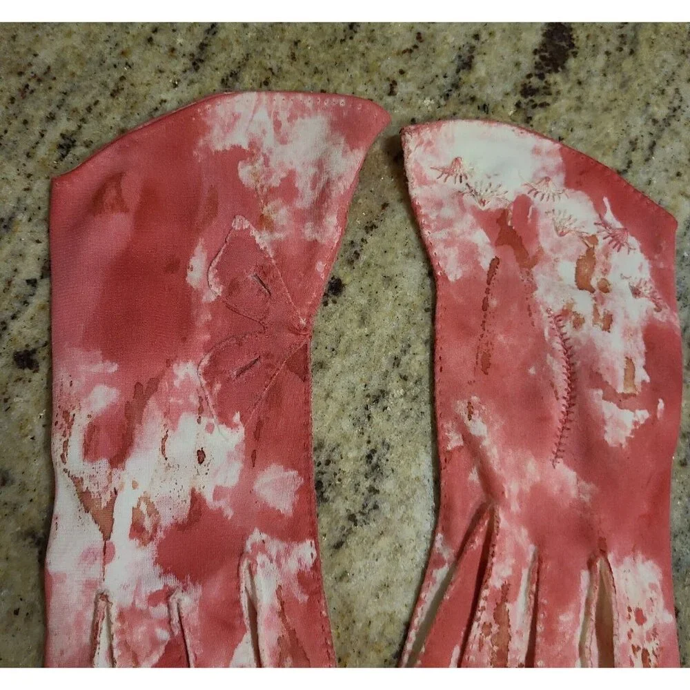 Vintage Size XL Blood Drenched Fancy Gloves Fake Bloody Horror Zombie War